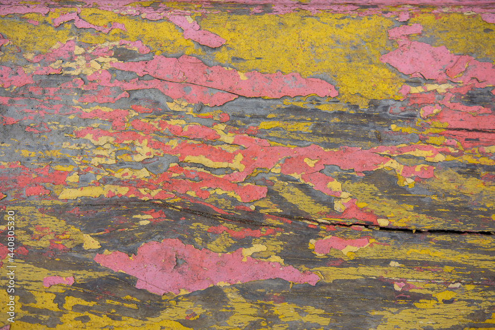 colorful painted wood with basic yellow and pink color