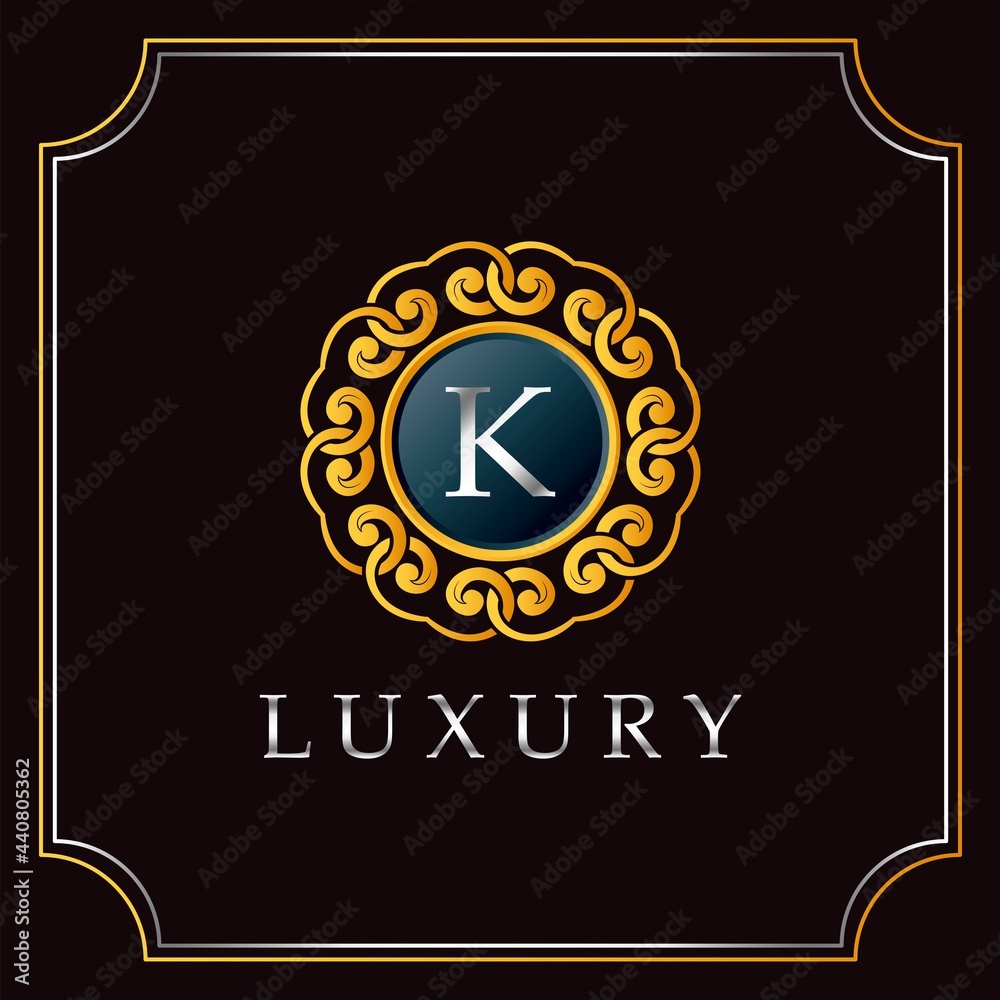 Luxury Mandala Badge K Letter Logo Design. Elegant Ornate Decoration Luxurious Logo Template. Luxury Mandala Badge K Letter Logo Design. Elegant Ornate Decoration Luxurious Logo Template.