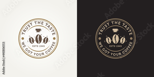 set of retro coffee emblem logo template vector illustration design. vintage classic cafe shop, restaurant, bar emblem logo concept