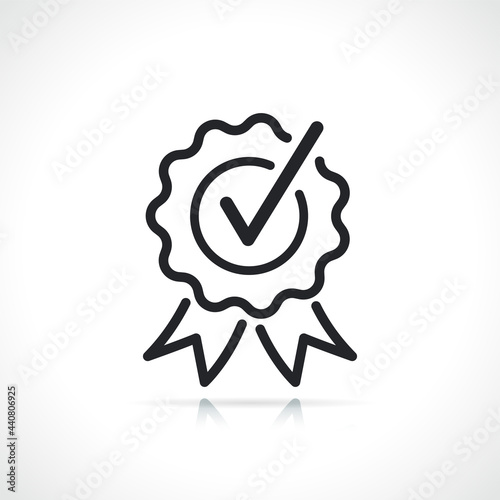 Certificate or quality badge thin line icon