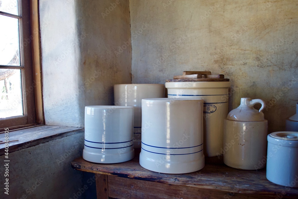 Stonewall, Texas Stoneware crocks and crockery used for food