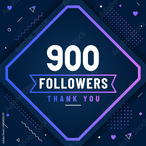 Thank you 900 followers celebration modern colorful design.