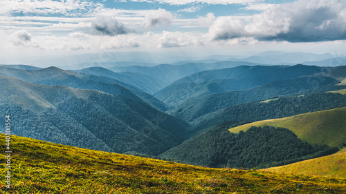 Majestic Carpathian Mountain Gemba, Pylypets', part of Borzhava mountain system. Mountain landscape. Ukraine. photo