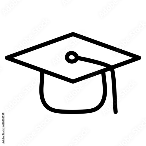 Academic cap icon, vector design of mortarboard