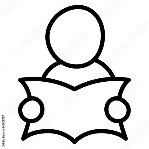Linear design icon of learner