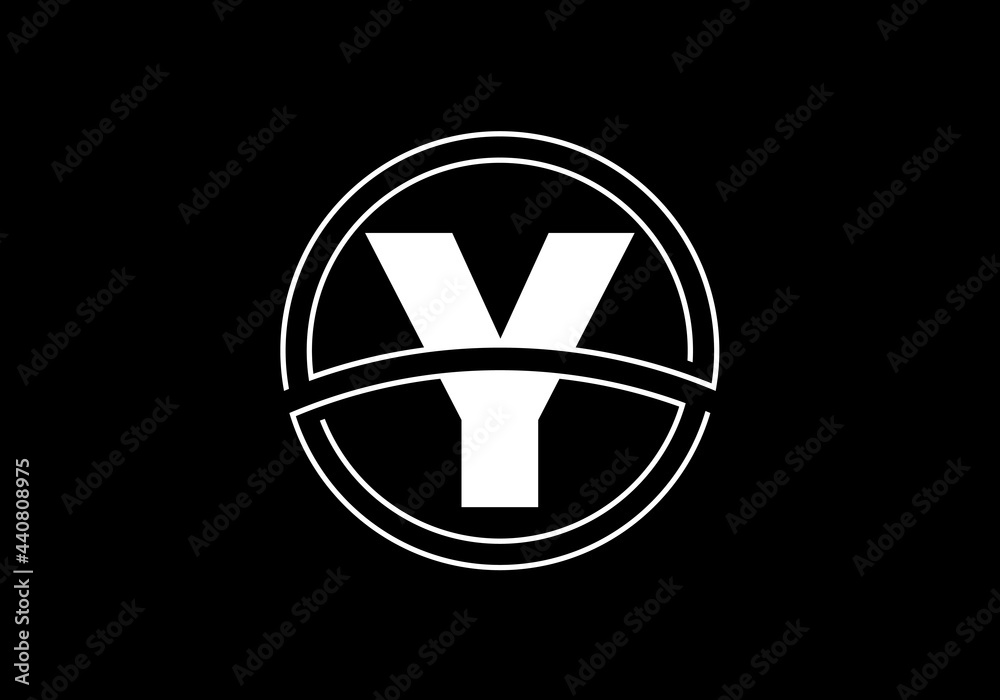 Initial letter Y with circle frame. Graphic alphabet symbol for corporate business identity