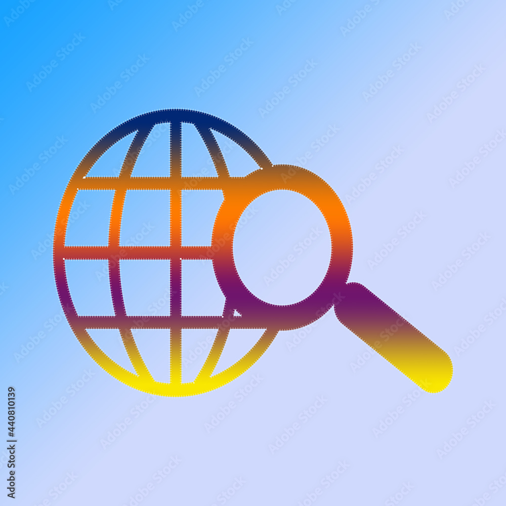 illustration magnifying glass with a map illustration magnifying glass with a map