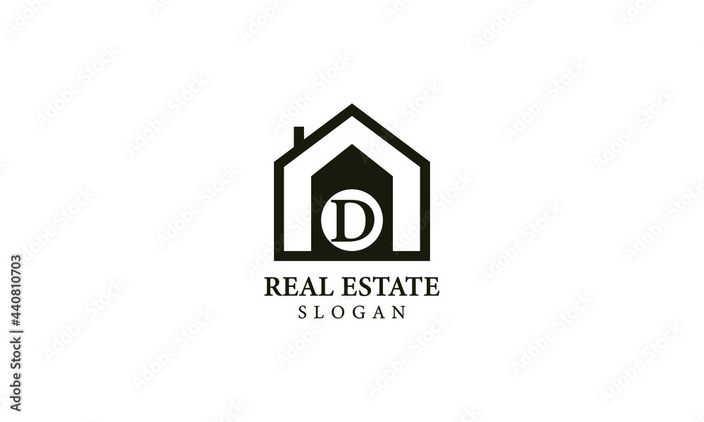 Alphabet D Real Estate Monogram Vector Logo Design, Letter D House Icon Template Alphabet D Real Estate Monogram Vector Logo Design, Letter D House Icon Template