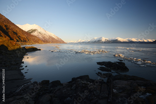 mountain in alaska bay