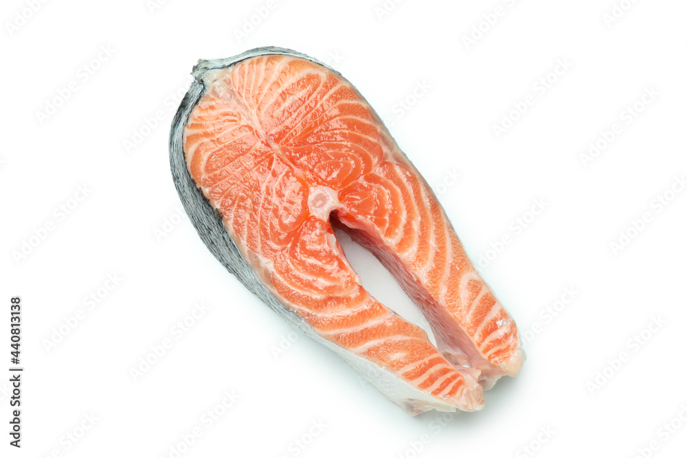 Fresh raw salmon isolated on white background Fresh raw salmon isolated on white background