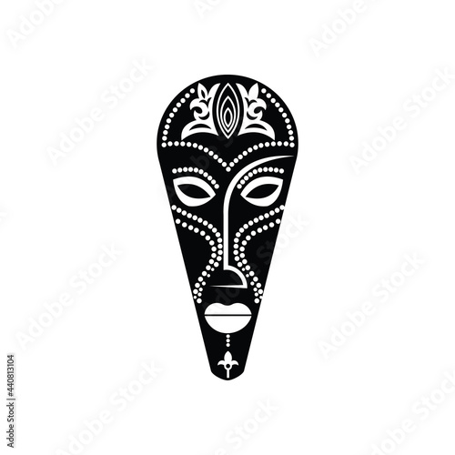 mask illustration vector design from african, black color 