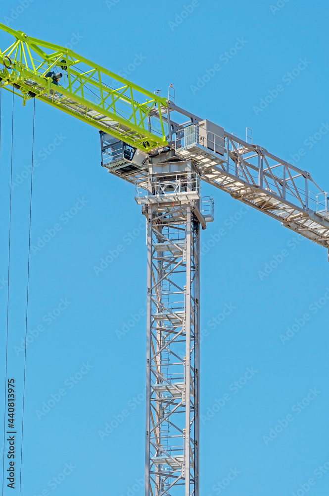 construction crane at blue sky background