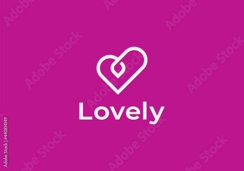 Heart line  logo vector.  Abstract line medical health logo icon design.
