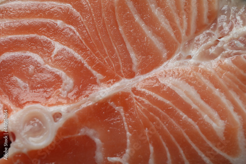 Fresh raw salmon texture on whole background, close up