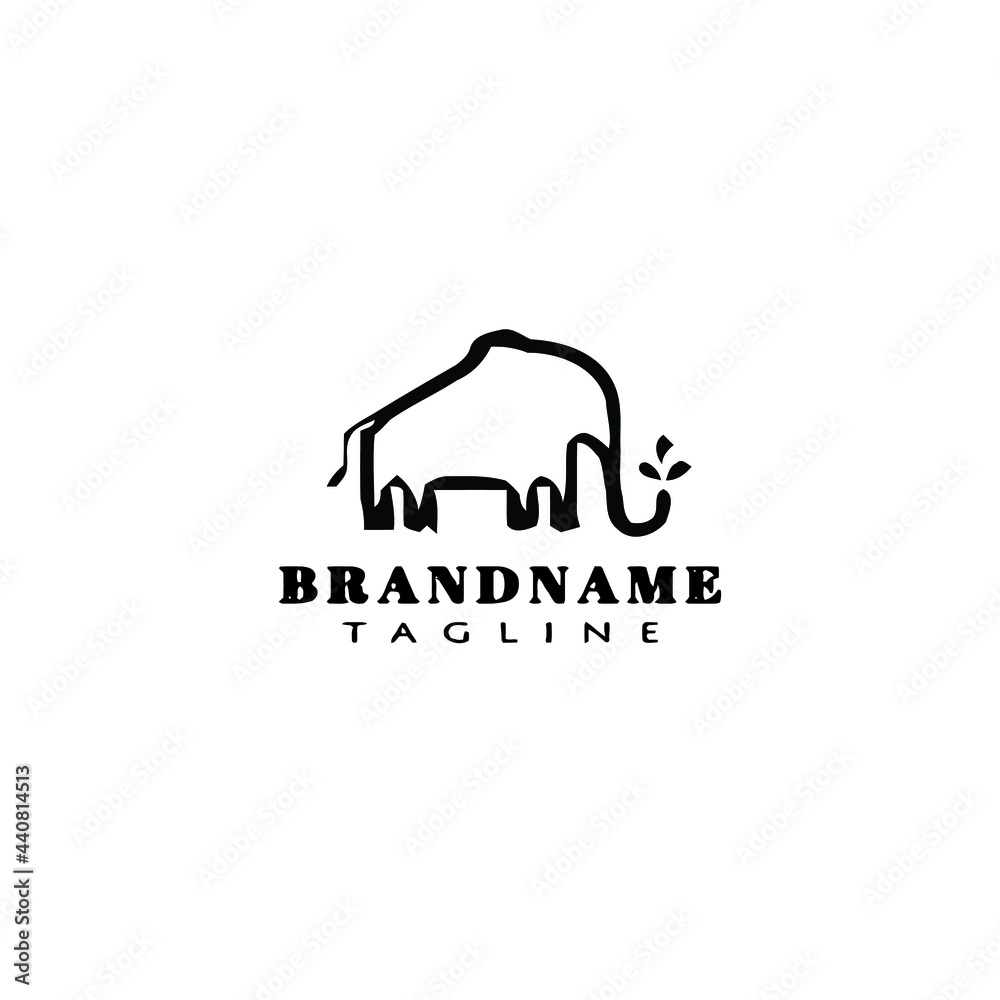 cute animal elephant logo template icon vector illustration