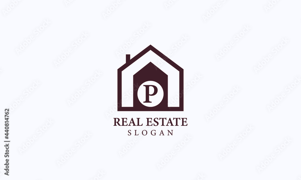 Alphabet P Real Estate Monogram Vector Logo Design, Letter P House Icon Template Alphabet P Real Estate Monogram Vector Logo Design, Letter P House Icon Template