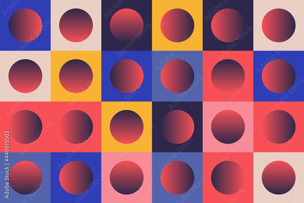 Abstract geometric vector seamless pattern with color gradient