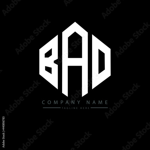 BAO letter logo design with polygon shape. BAO polygon logo monogram. BAO cube logo design. BAO hexagon vector logo template white and black colors. BAO monogram, BAO business and real estate logo. 