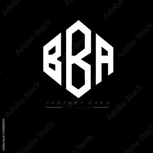 BBA letter logo design with polygon shape. BBA polygon logo monogram. BBA cube logo design. BBA hexagon vector logo template white and black colors. BBA monogram, BBA business and real estate logo. 