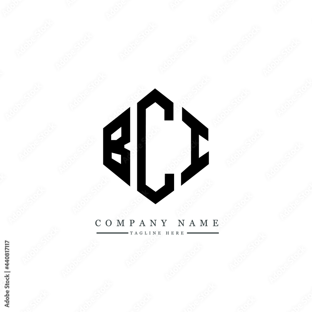 BCI letter logo design with polygon shape. BCI polygon logo monogram. BCI cube logo design. BCI hexagon vector logo template white and black colors. BCI monogram, BCI business and real estate logo. 