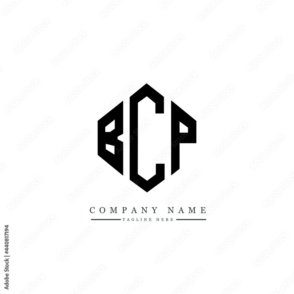 BCP letter logo design with polygon shape. BCP polygon logo monogram