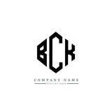 BCK letter logo design with polygon shape. BCK polygon logo monogram. BCK cube logo design. BCK hexagon vector logo template white and black colors. BCK monogram, BCK business and real estate logo. 