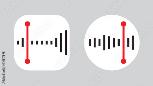 Two Icons Design with Waves of the equalizer. EQ Vector Illustration. Voice Memo Recorder Icon.