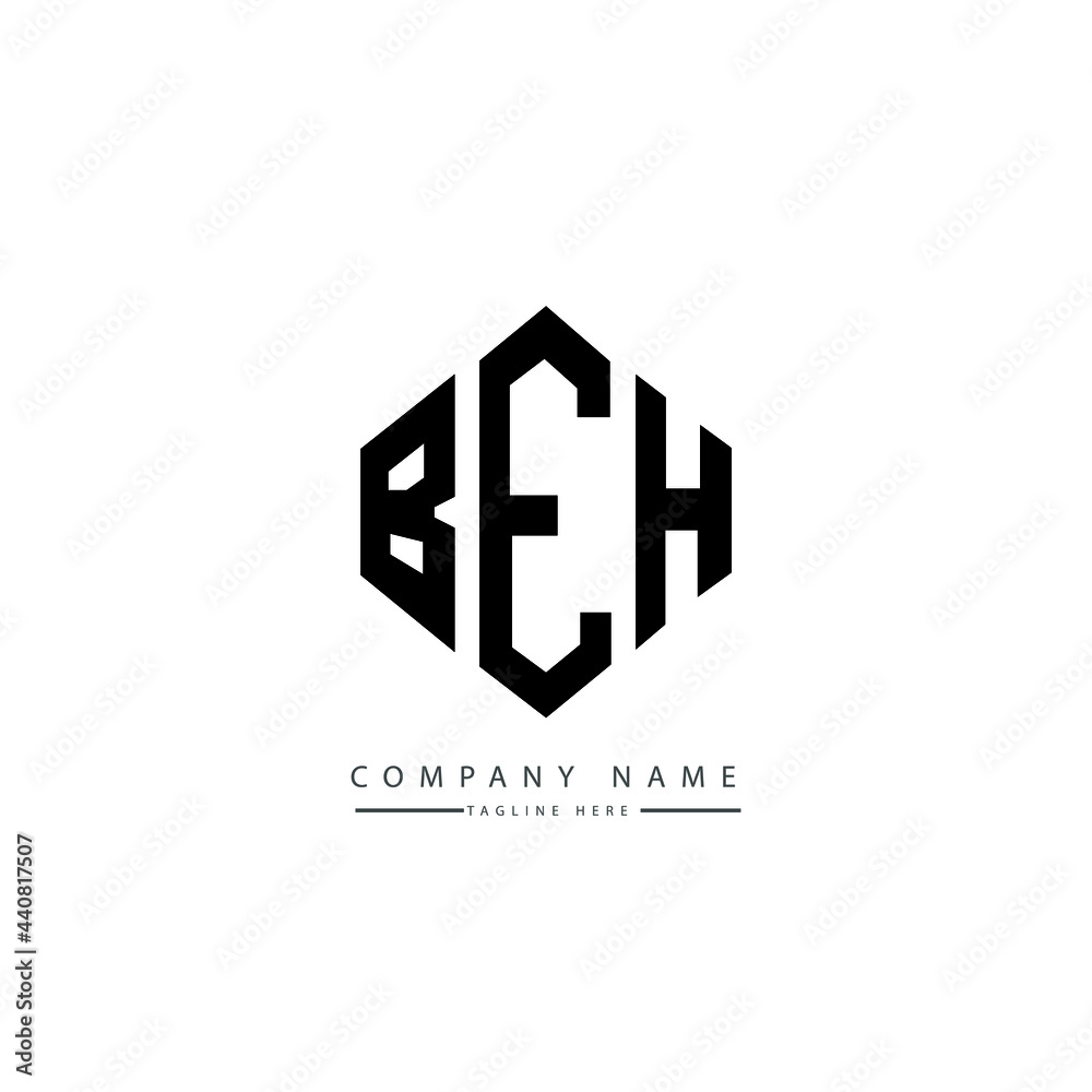 BEH letter logo design with polygon shape. BEH polygon logo monogram ...