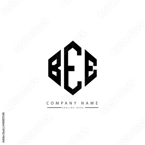 BEE letter logo design with polygon shape. BEE polygon logo monogram. BEE cube logo design. BEE hexagon vector logo template white and black colors. BEE monogram, BEE business and real estate logo. 