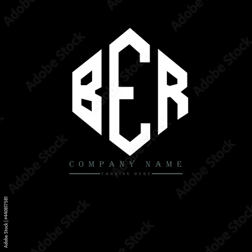 BER letter logo design with polygon shape. BER polygon logo monogram. BER cube logo design. BER hexagon vector logo template white and black colors. BER monogram, BER business and real estate logo. 