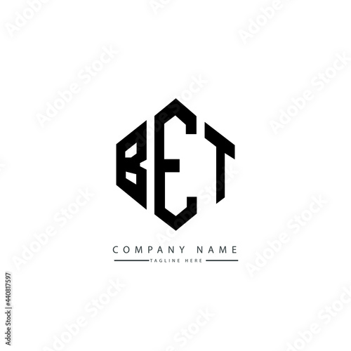 BET letter logo design with polygon shape. BET polygon logo monogram. BET cube logo design. BET hexagon vector logo template white and black colors. BET monogram, BET business and real estate logo. 