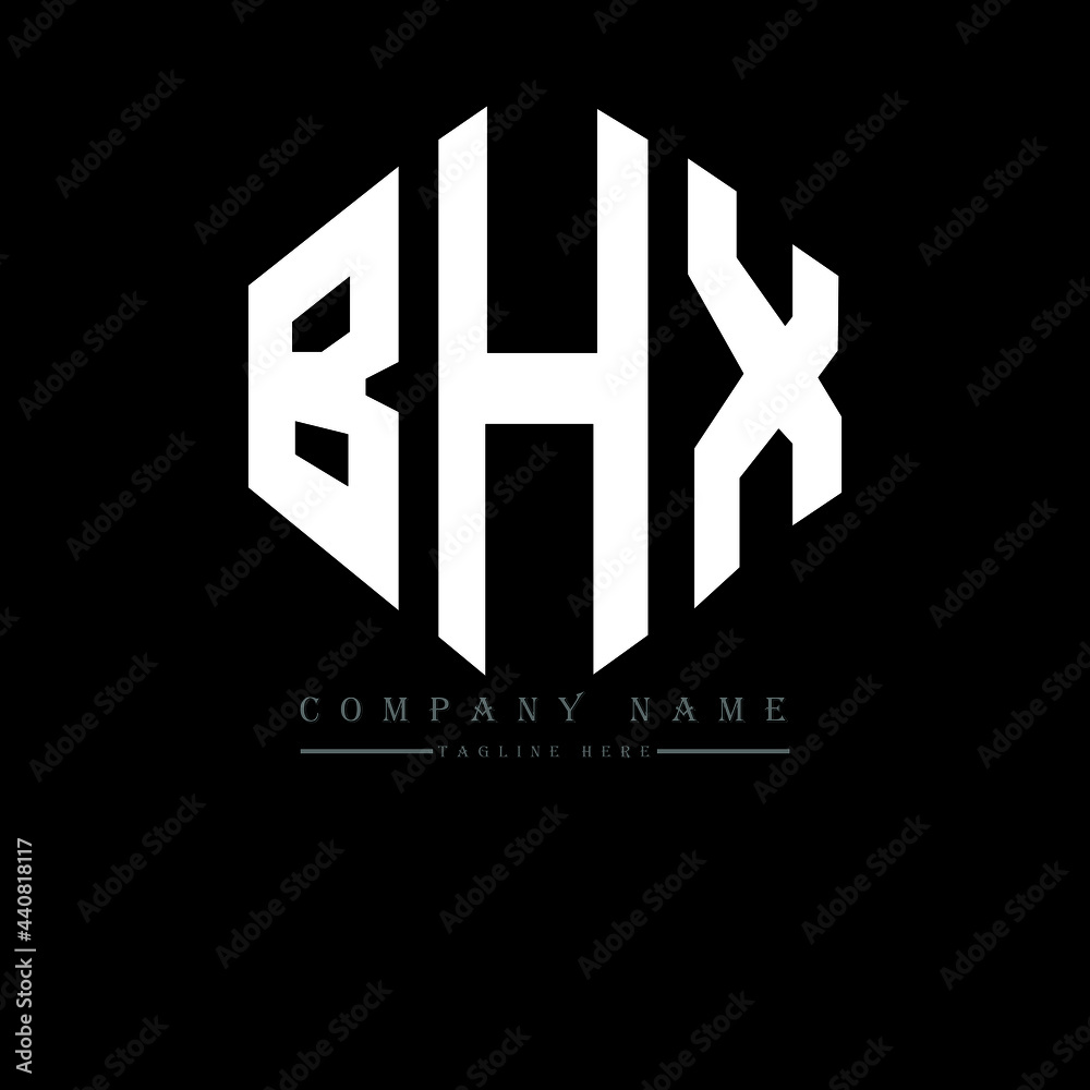 BHX letter logo design with polygon shape. BHX polygon logo monogram. BHX cube logo design. BHX hexagon vector logo template white and black colors. BHX monogram, BHX business and real estate logo. 
