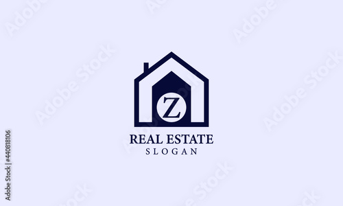 Alphabet Z Real Estate Monogram Vector Logo Design, Letter Z House Icon Template