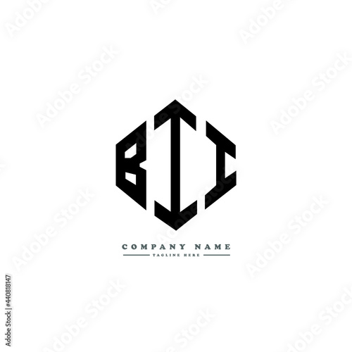 BII letter logo design with polygon shape. BII polygon logo monogram. BII cube logo design. BII hexagon vector logo template white and black colors. BII monogram, BII business and real estate logo. 