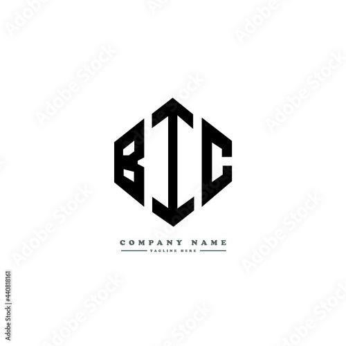 BIC letter logo design with polygon shape. BIC polygon logo monogram. BIC cube logo design. BIC hexagon vector logo template white and black colors. BIC monogram, BIC business and real estate logo. 