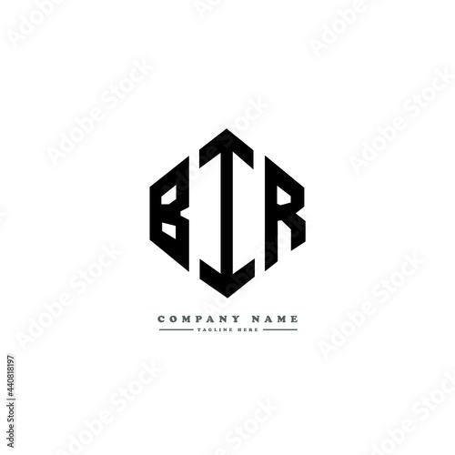 BIR letter logo design with polygon shape. BIR polygon logo monogram. BIR cube logo design. BIR hexagon vector logo template white and black colors. BIR monogram, BIR business and real estate logo. 