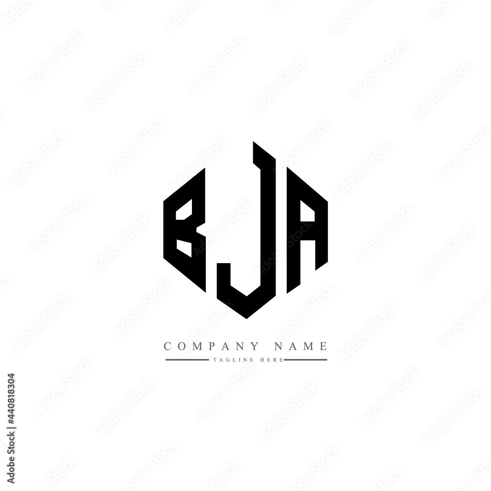 BJA letter logo design with polygon shape. BJA polygon logo monogram. BJA cube logo design. BJA hexagon vector logo template white and black colors. BJA monogram, BJA business and real estate logo. 
