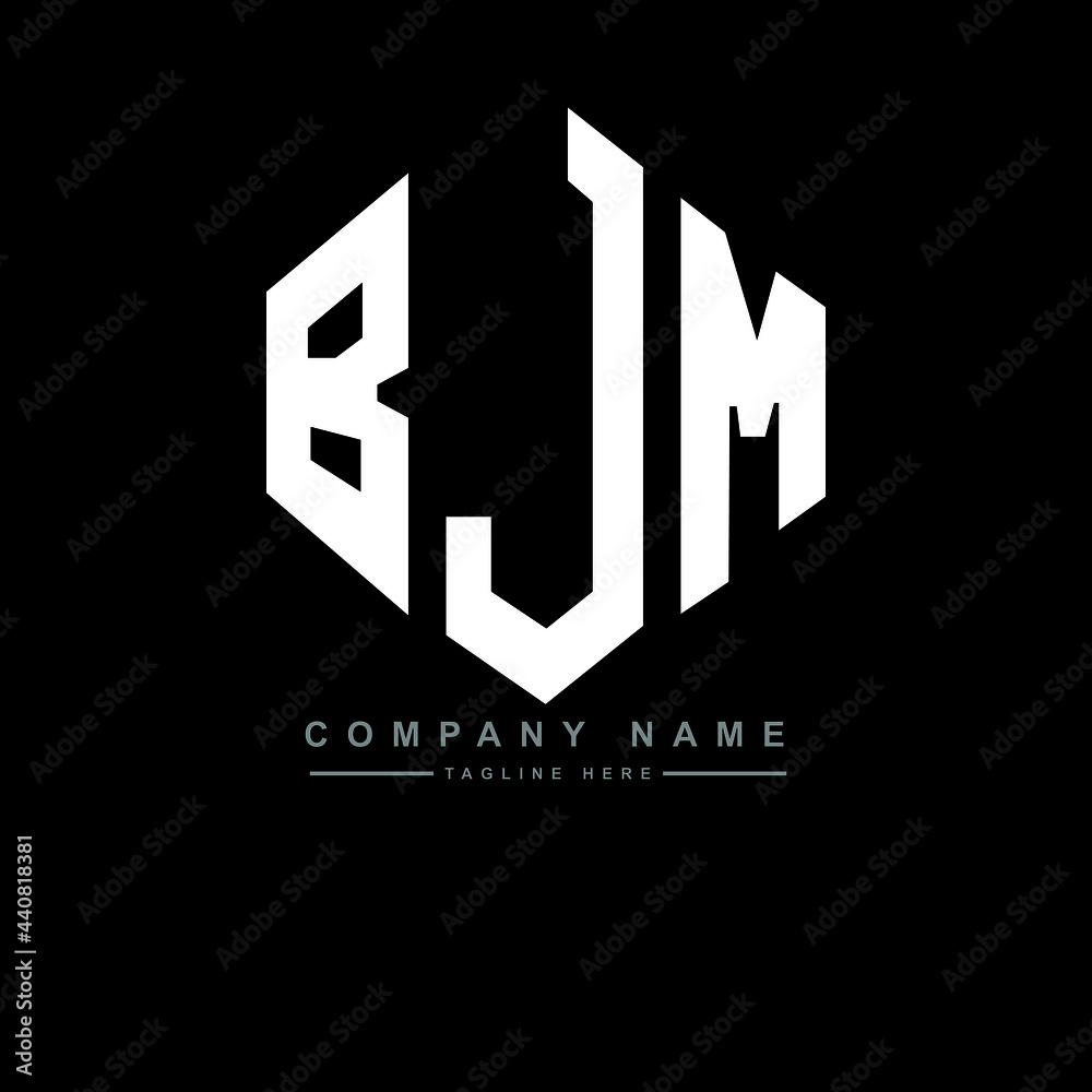 BJM letter logo design with polygon shape. BJM polygon logo monogram. BJM cube logo design. BJM hexagon vector logo template white and black colors. BJM monogram, BJM business and real estate logo. 