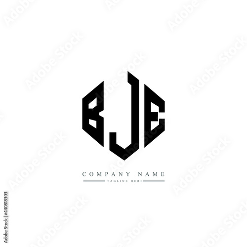 BJE letter logo design with polygon shape. BJE polygon logo monogram. BJE cube logo design. BJE hexagon vector logo template white and black colors. BJE monogram, BJE business and real estate logo. 
