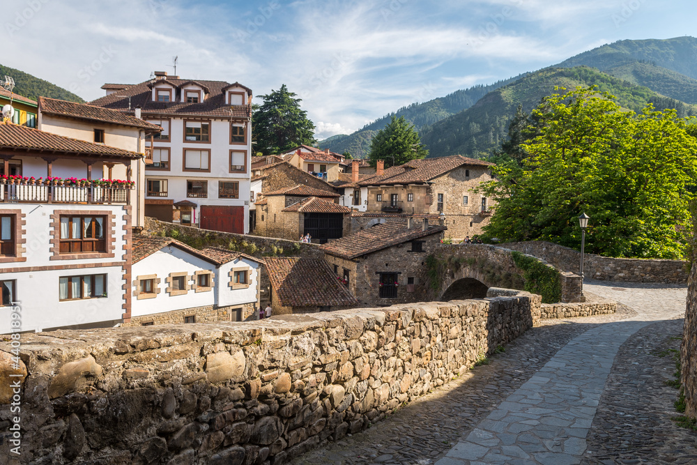 countryside town of potes in europa peaks park ,Spain