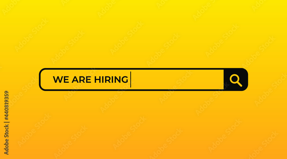 we are hiring modern, creative banner, design concept, social media template, marketing, advertising and communication concept with white text on a yellow background we are hiring modern, creative banner, design concept, social media template, marketing, advertising and communication concept with white text on a yellow background