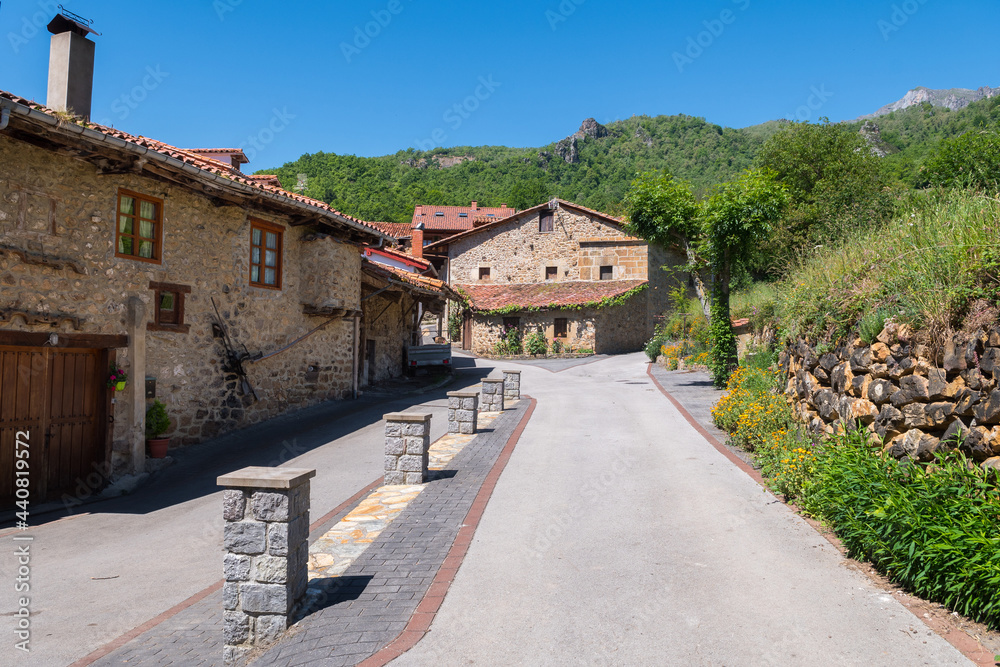 countryside town of potes in europa peaks park ,Spain