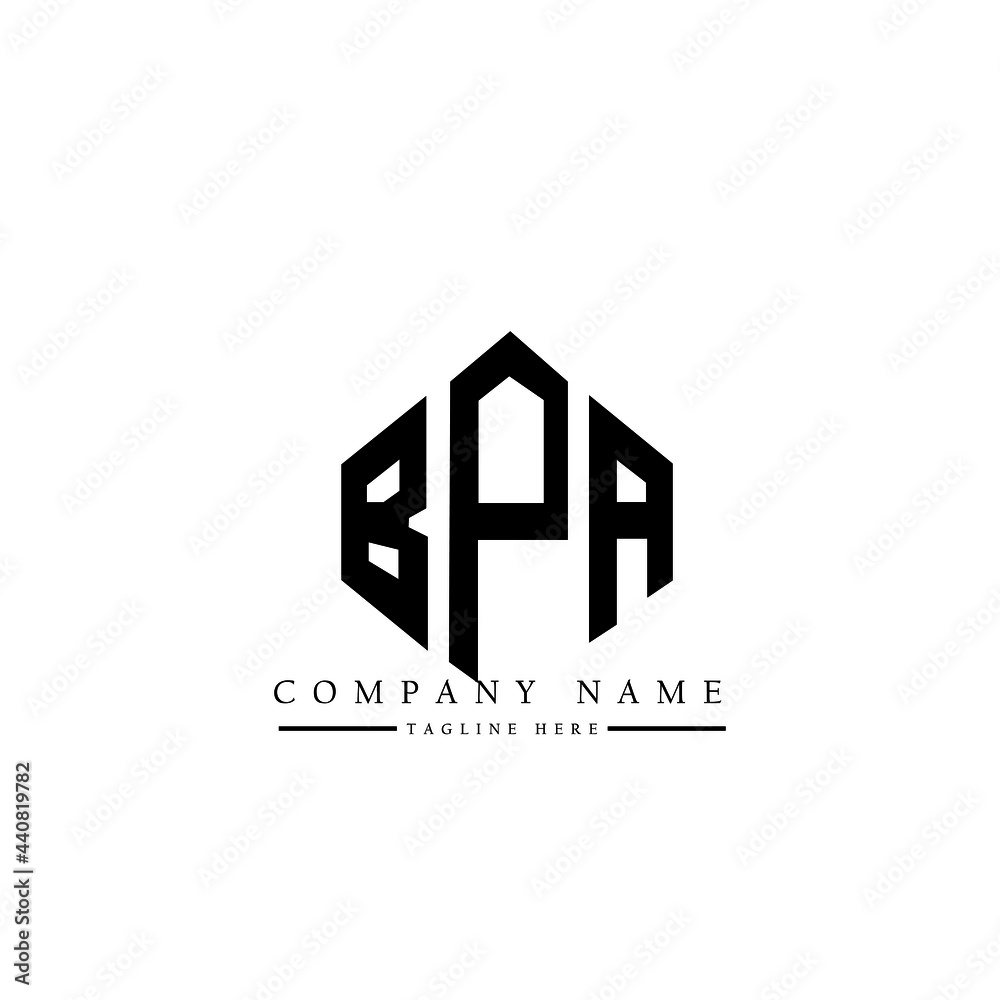 BPA letter logo design with polygon shape. BPA polygon logo monogram