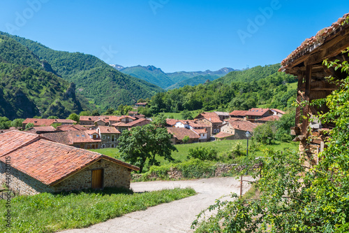 countryside town of potes in europa peaks park ,Spain photo