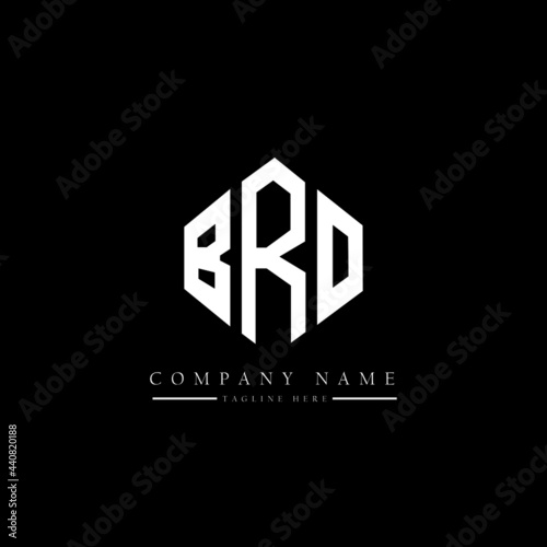 BRO letter logo design with polygon shape. BRO polygon logo monogram. BRO cube logo design. BRO hexagon vector logo template white and black colors. BRO monogram, BRO business and real estate logo. 