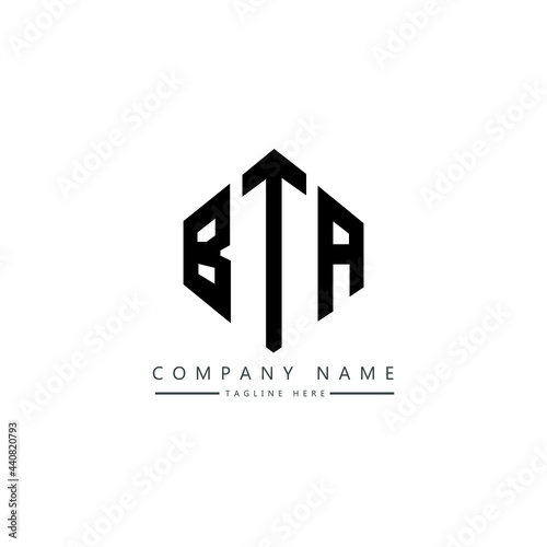 BTA letter logo design with polygon shape. BTA polygon logo monogram. BTA cube logo design. BTA hexagon vector logo template white and black colors. BTA monogram, BTA business and real estate logo.  © mamun25g