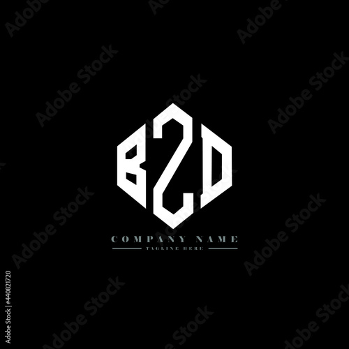 BZD letter logo design with polygon shape. BZD polygon logo monogram. BZD cube logo design. BZD hexagon vector logo template white and black colors. BZD monogram, BZD business and real estate logo.  photo