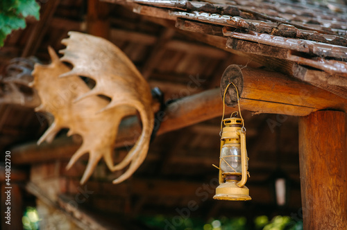Fototapeta Naklejka Na Ścianę i Meble -  Old yellow oil lamp 