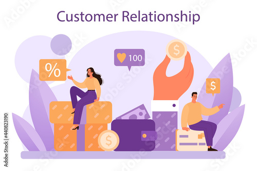 Customer relationship. Commercial program for client retention.