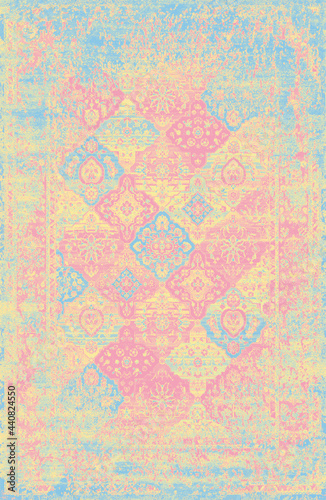 Carpet bathmat and Rug Boho Style ethnic design pattern with distressed woven texture and effect  © Graphics & textile